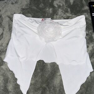 Rainbow White Skirt with Subtle Floral Design